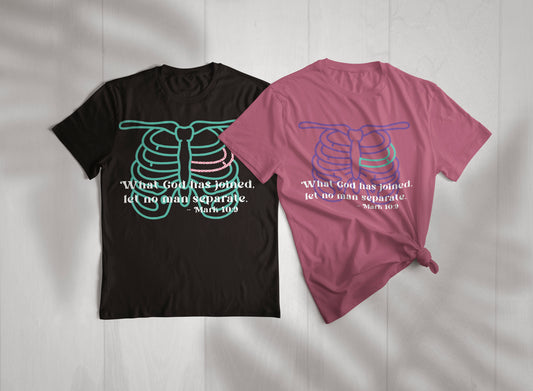 As we know it to be true that God created woman from man with his rib; for as He says, it is not good for a man to be alone and he created a "helper fit for him." Therefore, "What God joins together, let no man separate." - Mark 10:9 GENESIS 2:18 - GENESIS 2:21-24 - MATTHEW 19:6 - MARK 10:6-10