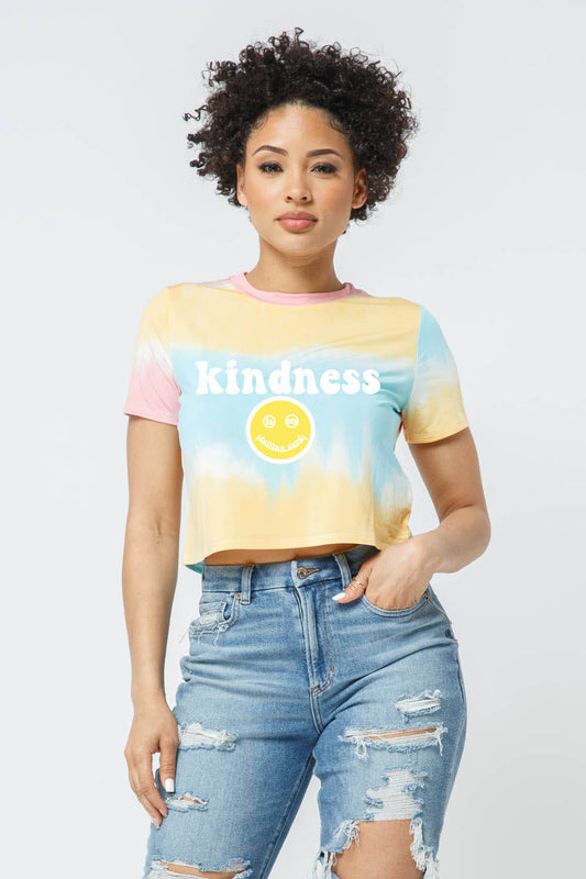 💛💓😊💓 Kindness is my Calling Card Ombre Tie-Dye Crop Top 💓😊💓💛